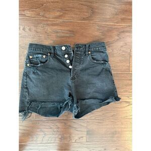 Daze Black Button Fly Cutoff Jean Shorts size 27